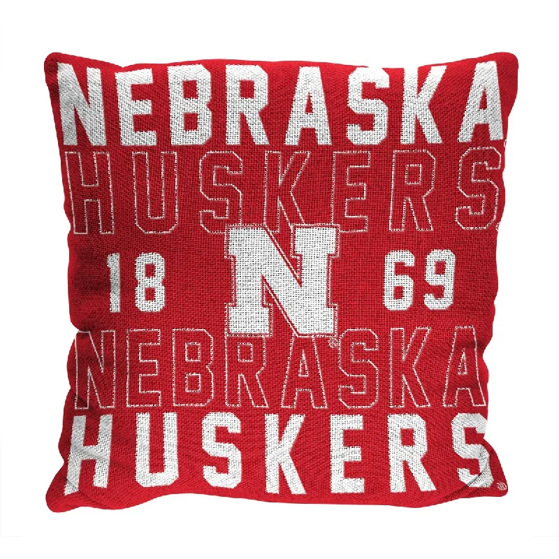 NCAA Nebraska Cornhuskers Stacked 20 Inch Pillow