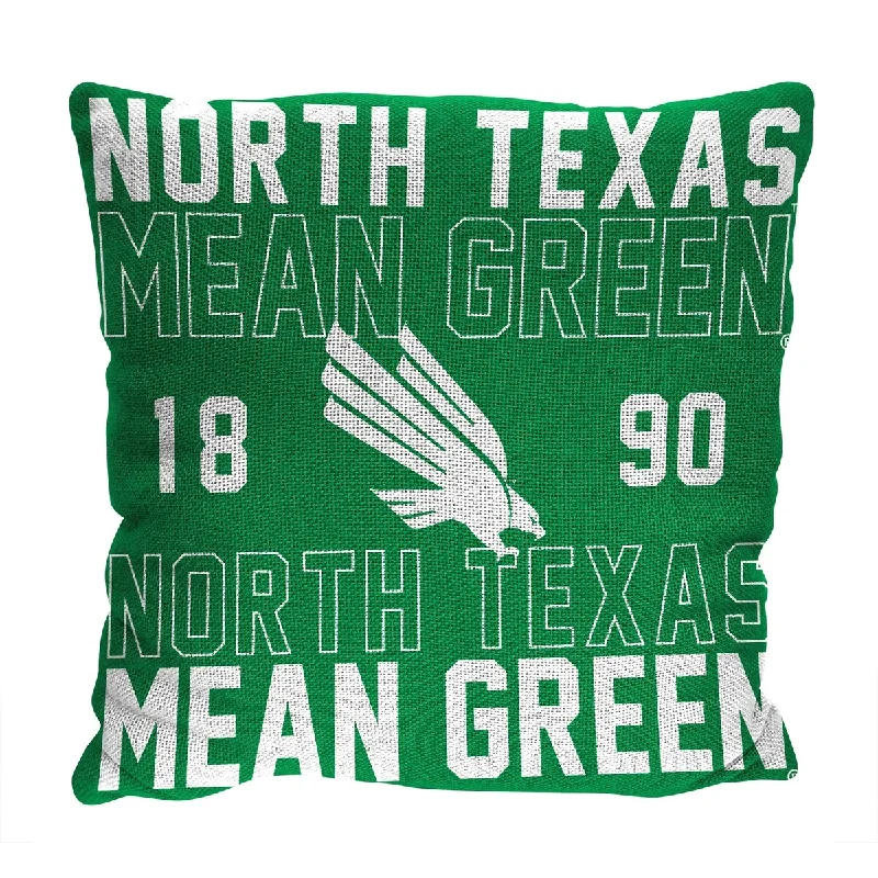 NCAA North Texas Mean Green Stacked 20 Inch Pillow