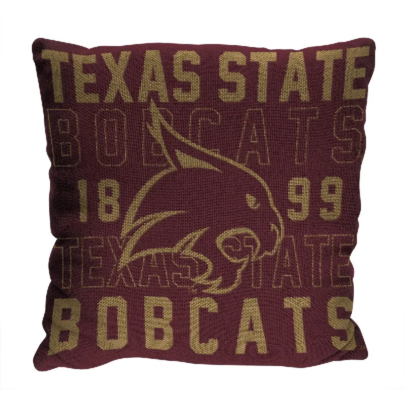 NCAA Texas State Bobcats Stacked 20 Inch Pillow