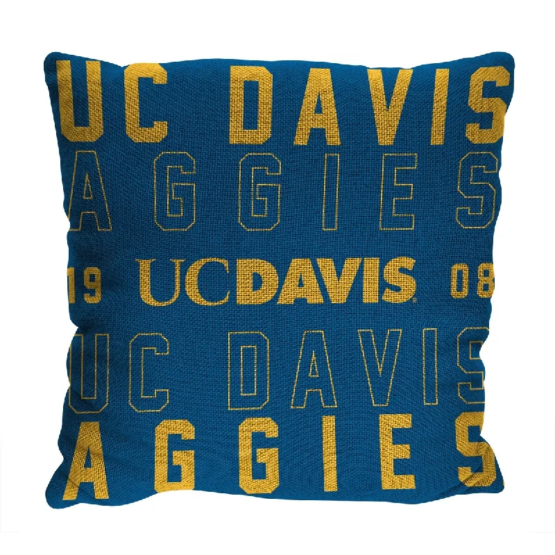 NCAA UC Davis Aggies Stacked 20 Inch Pillow