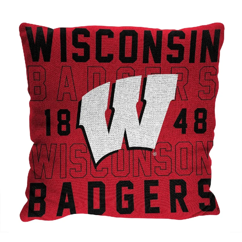 NCAA Wisconsin Badgers Stacked 20 Inch Pillow