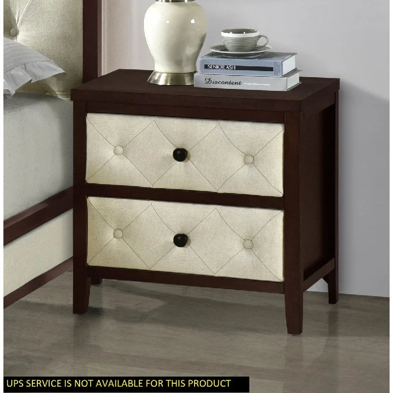 Nightstand 1pc Designed Drawers Fronts Modern Bedroom Furniture