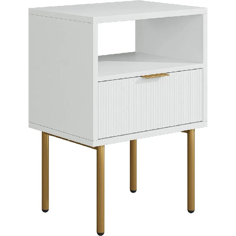 Nightstand,Mid-Century Modern Bedside Table with 11.8"D x 15.7"W x 22.2"H