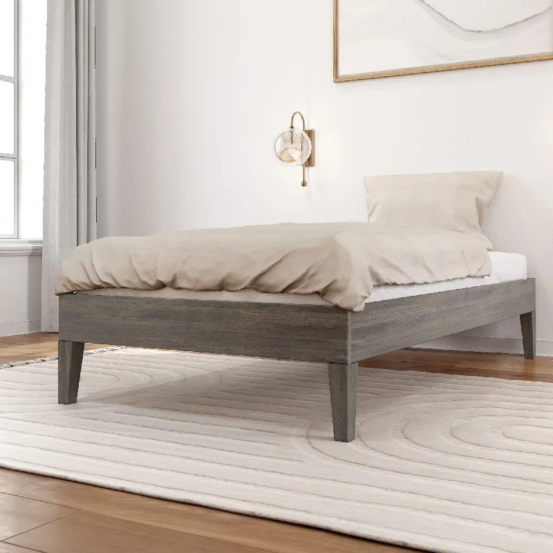 Plank and Beam Twin-Size Platform Bed