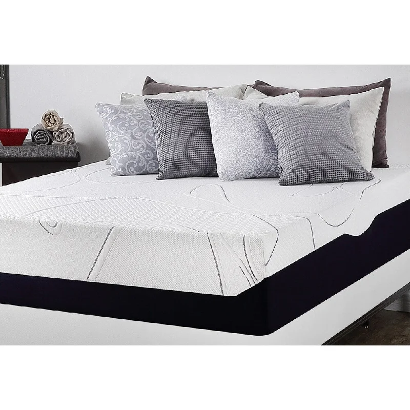 Priage by Zinus 13 inch Queen-size Gel Memory Foam Mattress - WHITE/BLACK