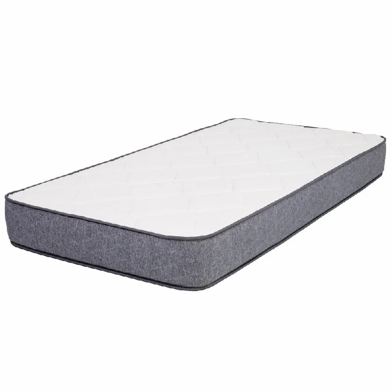 SpaceMaster 10" Twin XL Gel Memory Foam Mattress - White with Grey Border