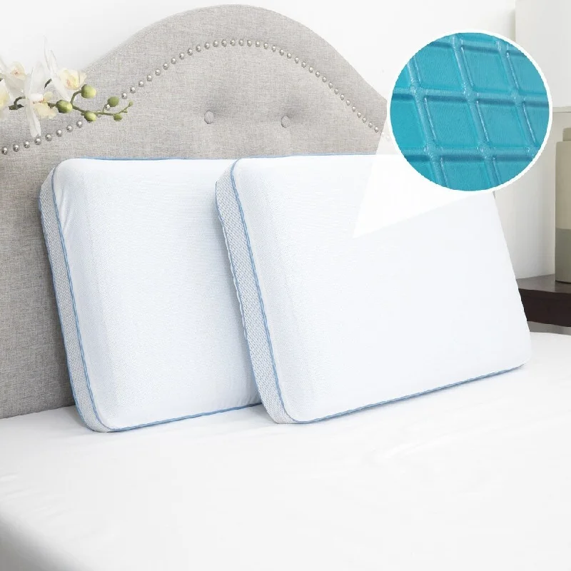 Sweet Home Collection Cool Gel Memory Foam Bed Pillow- 2 Pack