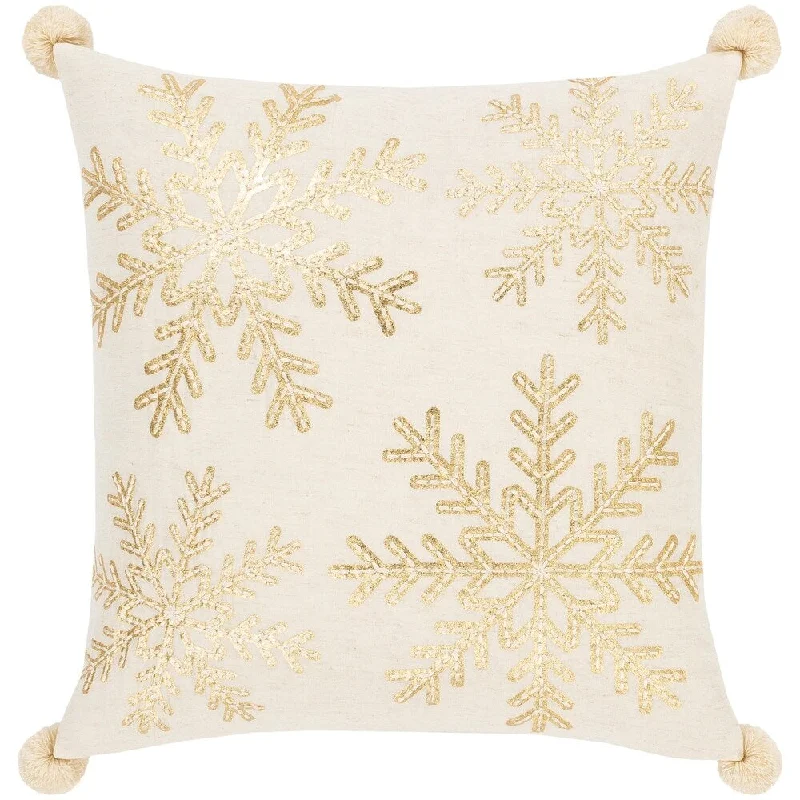 Tahlia Snowflake Embroidered 20-inch Throw Pillow Cover