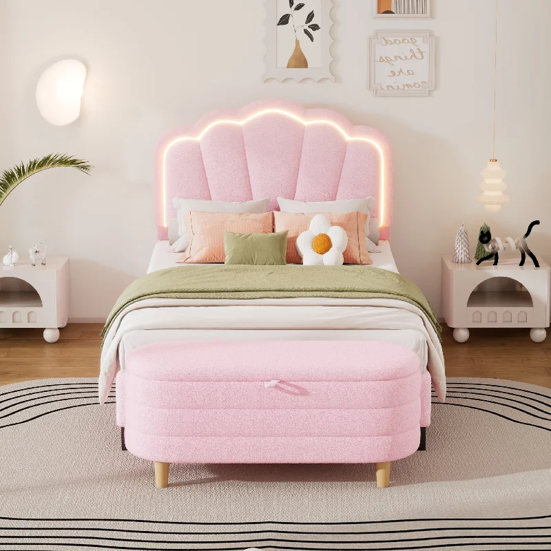 Pink - Twin - Ottoman