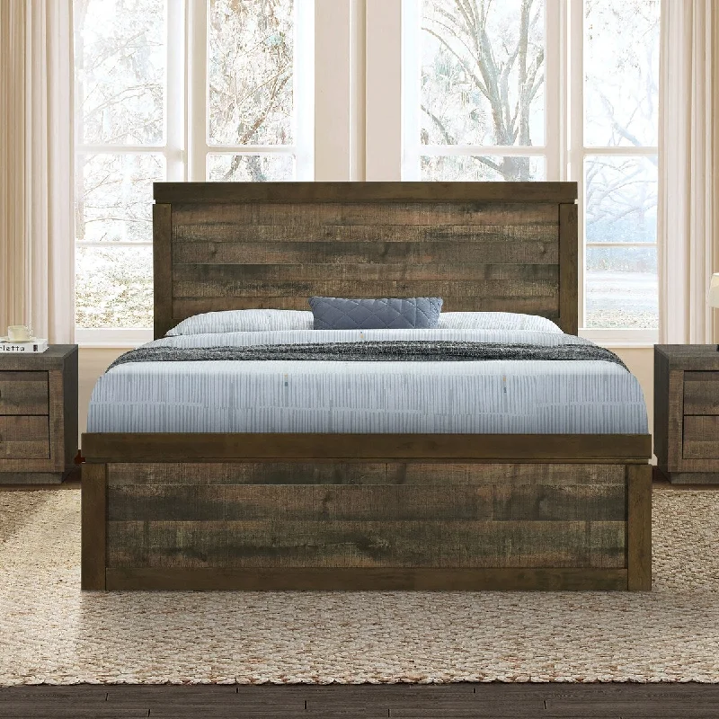 Rustic Brown-No Nightstands