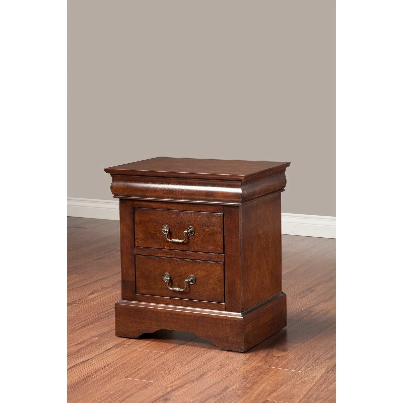 1626APB Espresso 2 Drawer Nightstand