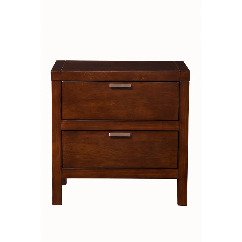 1637APB Espresso 2 Drawer Nightstand