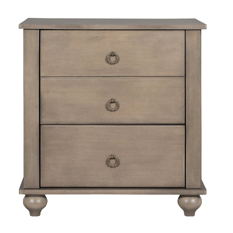 2-Drawer Wood Nightstand with Hardware