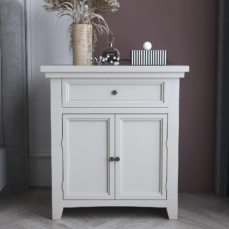 27.9 in. 1-Drawer White Nightstand with Slide Drawer and Flip Cabinet