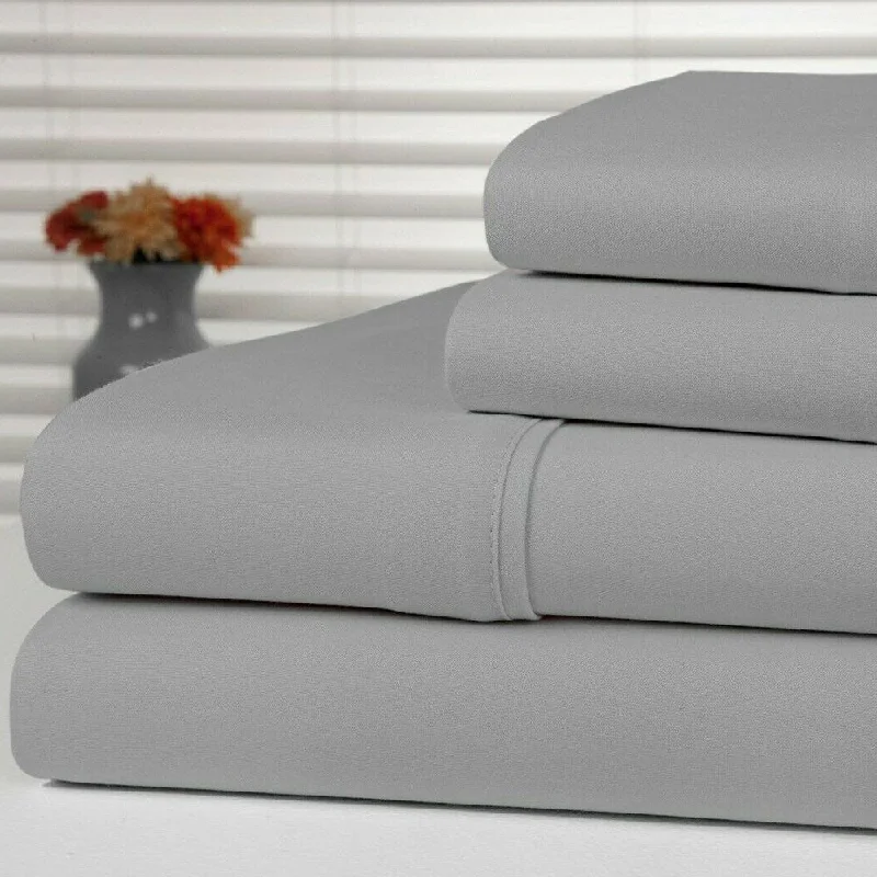 Anti-Microbial 4-Piece Sheet Set Twin SIlver