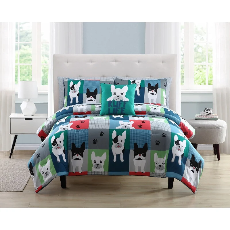 Asher Home Kids Puppy Patchwork Comforter Set