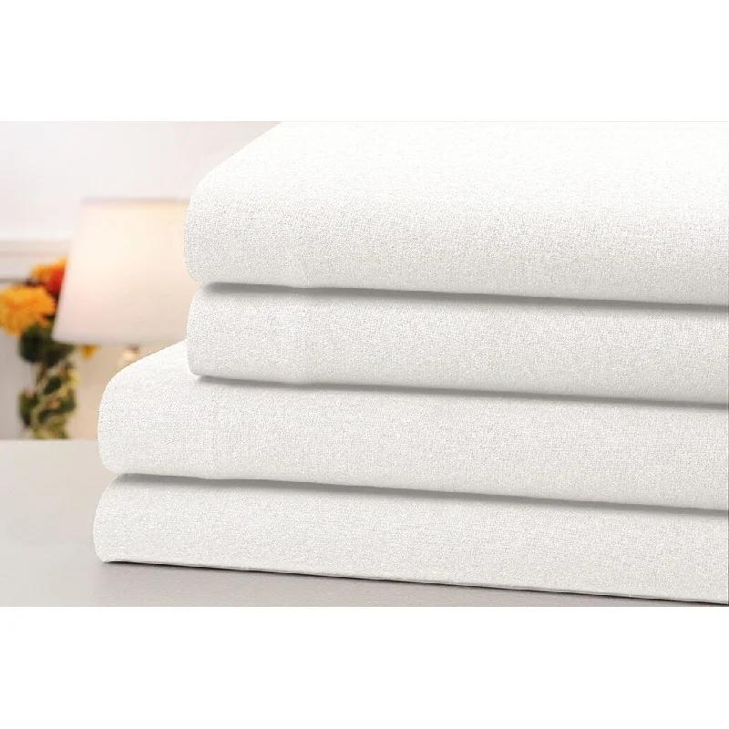 Bibb Home Solid Flannel 4 Piece Sheet Set