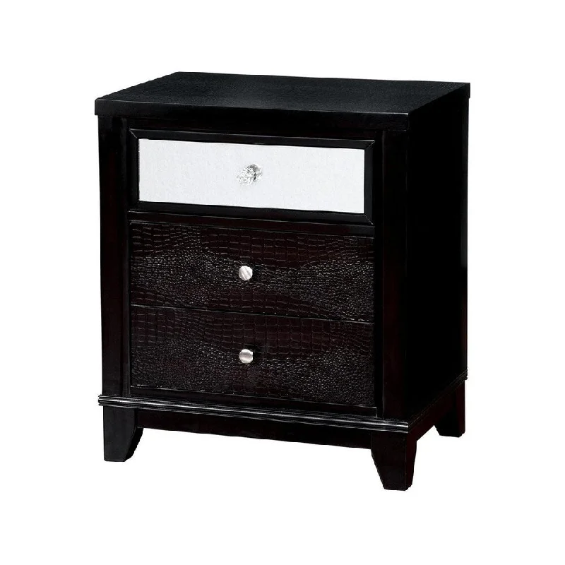 Bryant II Contemporary Nightstand, Black Finish