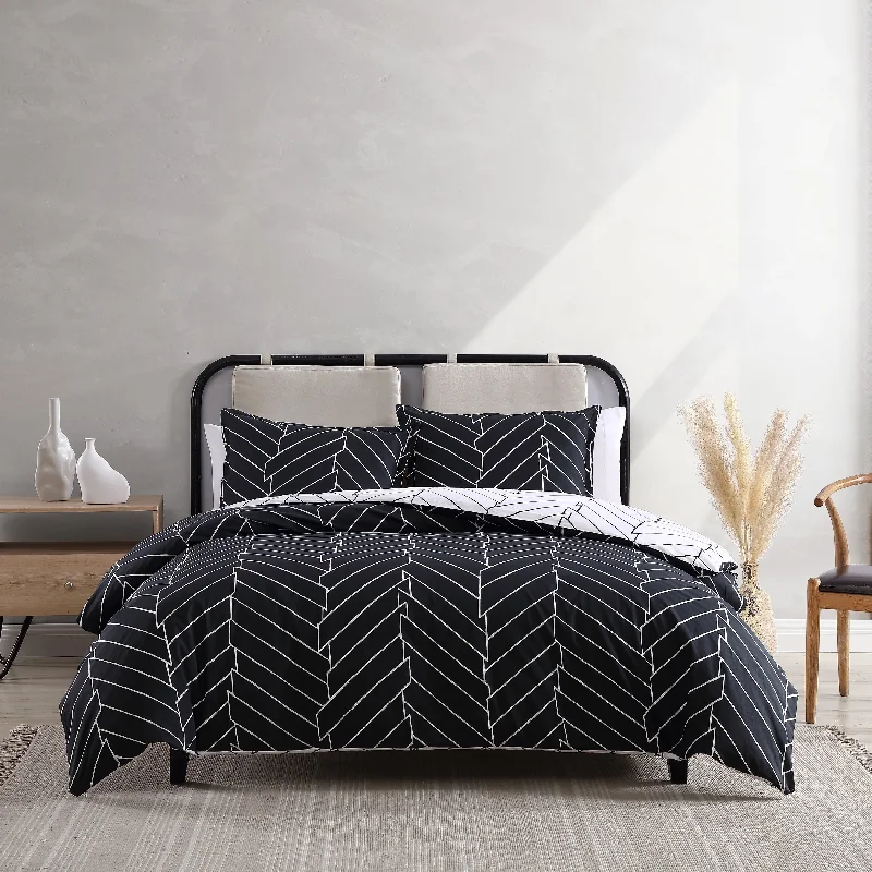 City Scene Ceres Cotton Black Duvet Cover Set