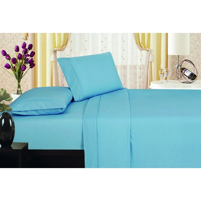 Embossed Vine Sheet Set King Sheet Set Light Blue