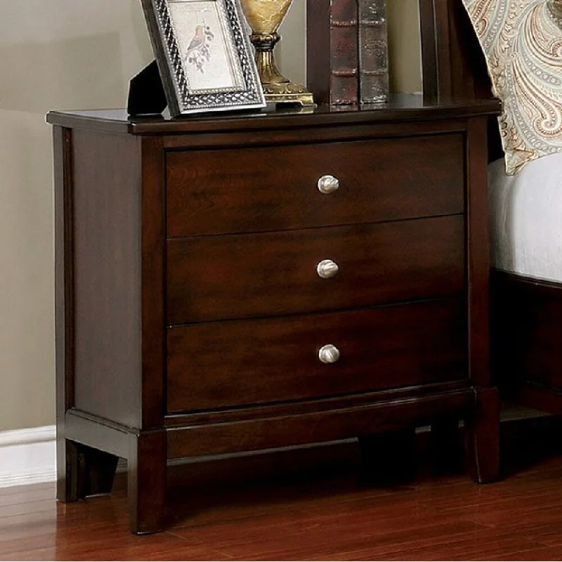 Ferrero Transitional Style Night Stand , Brown Cherry