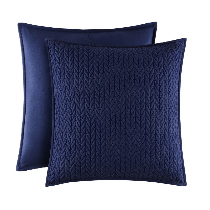 Five Queens Court Catori Indigo Blue Quilted Euro Sham