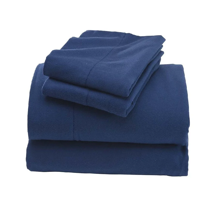 Full Signature Flannel Hemstitch Sheet Set - Vintage Blue