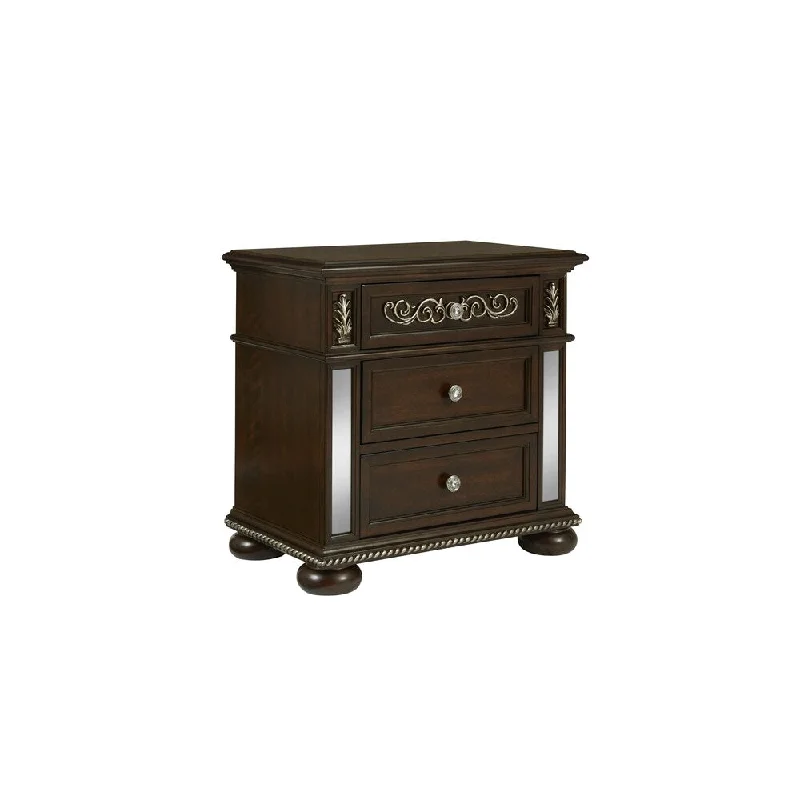 Global Furniture Diana Brown Nightstand w/ USB Port