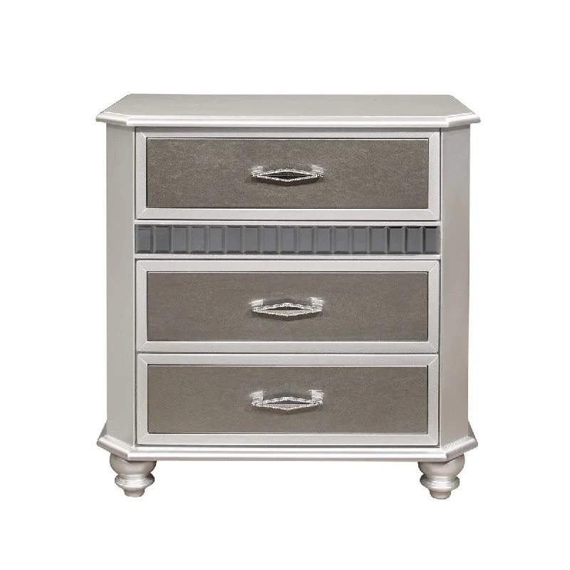 Global Furniture USA Silver Metallic Remi Nightstand