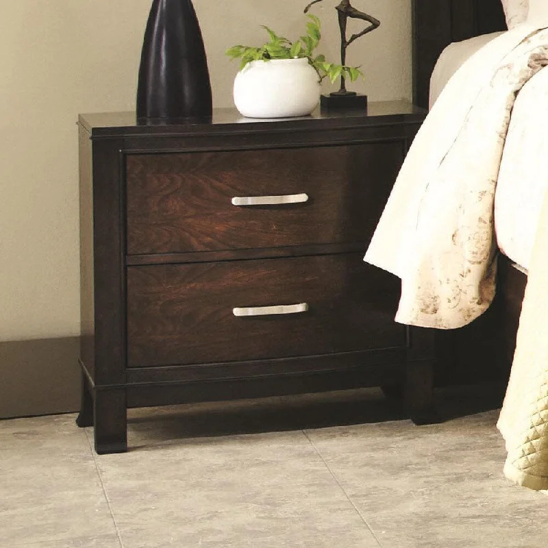 'Graham' Dark Brown 2-drawer Nightstand