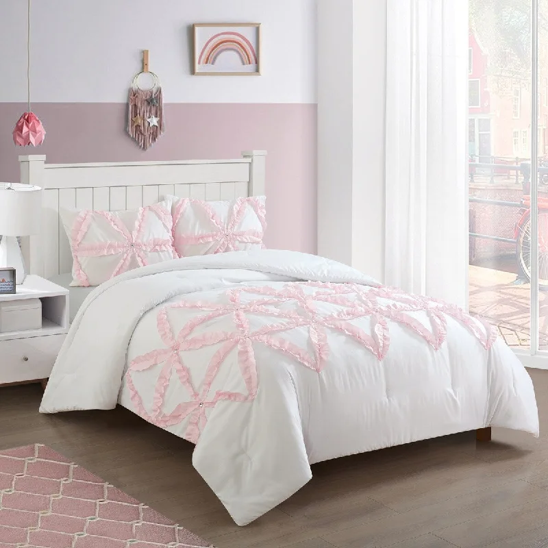 Heritage Club Lola Ruffle Comforter Set with Jewels