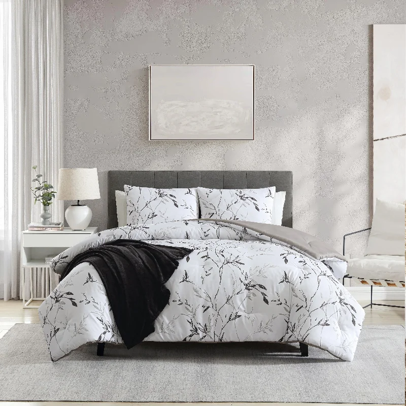 Kenneth Cole Ink Wash Vine Reversible Comforter Bonus Set