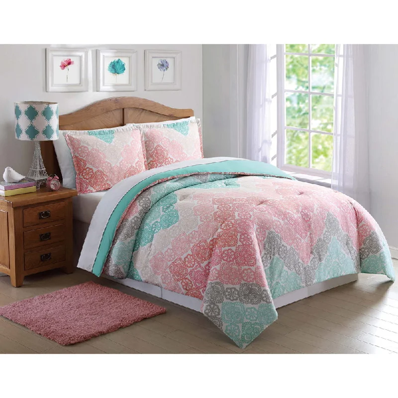 Laura Hart Kids Antique Chevron Printed 3-piece Comforter Set