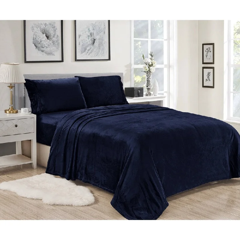 Lavana Microplush Sheet Sets Full Navy