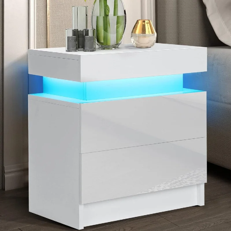 LED Nightstand Modern with 17.7"D x 13.8"W x 20.5"H