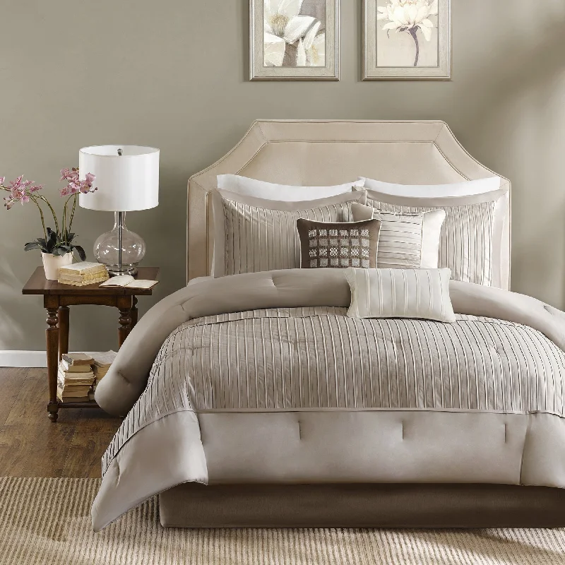 Madison Park Channing Taupe 7-piece Comforter Set