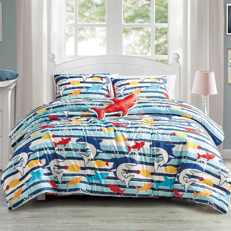 MarCielo Kids Girls Boys Comforter Set Ocean Life