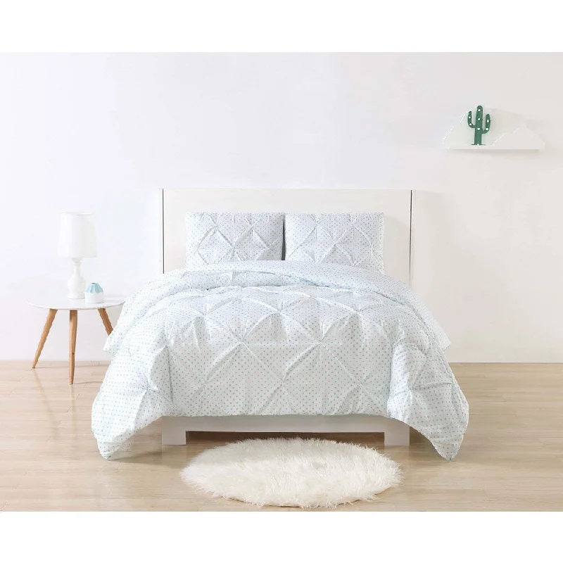 My World Dot Printed Pleat 3-piece Comforter Set