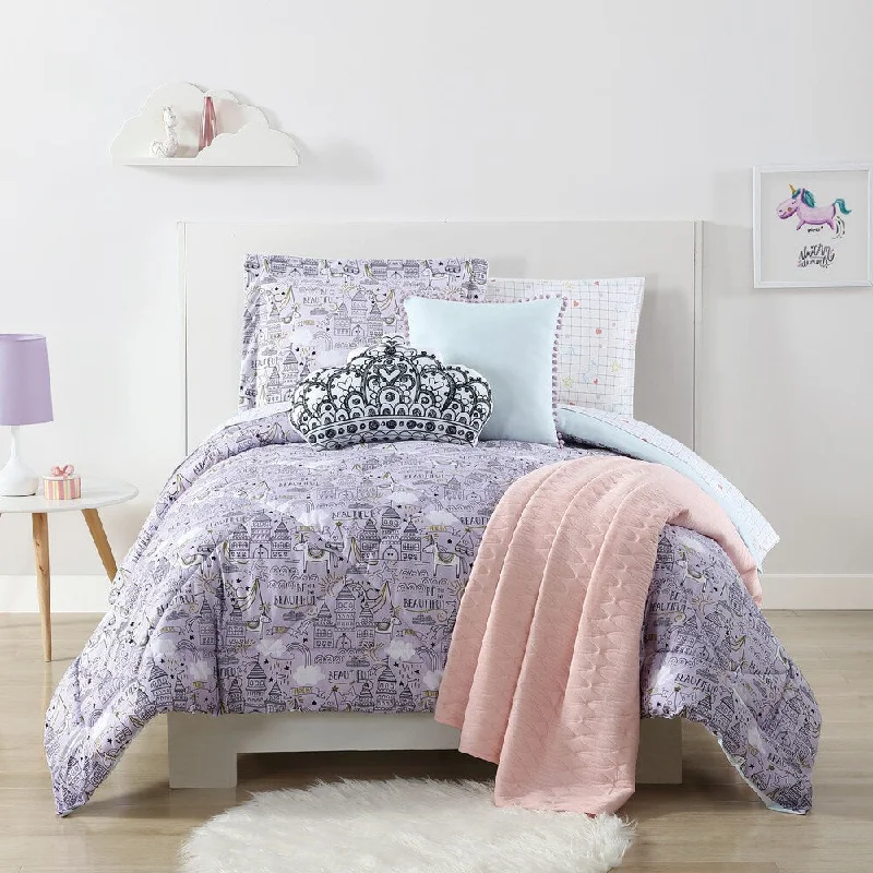 My World Unicorn Princess Printed 3-piece Comforter Set