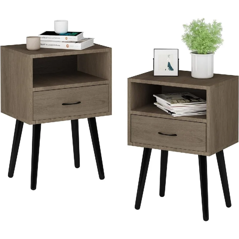 Nightstands Set of 2 with Drawer 11.75"D x 15.75"W x 23.25"H