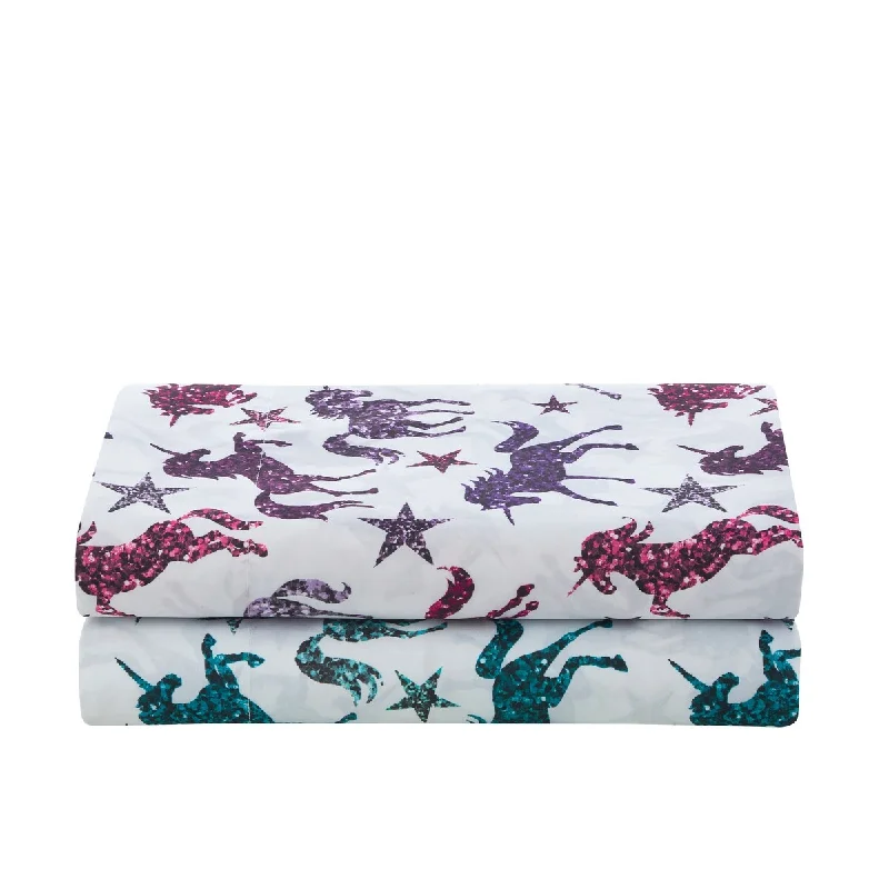 Porch & Den Mortondale Shimmering Unicorn Sheet Set