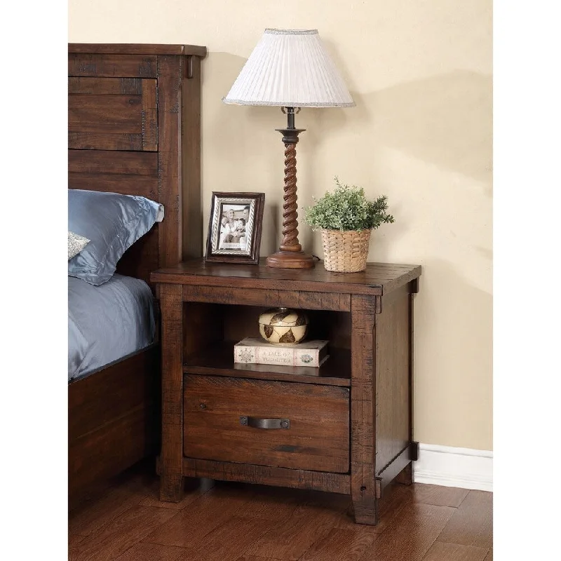 Restoration Collection Rustic Walnut Nightstand