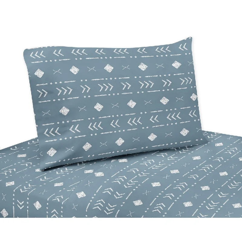 Sweet Jojo Designs Dark Blue Tribal Mudcloth Boy Girl Gender Neutral 3p Twin Sheet Set Woodland Bohemian Southwest Geometric