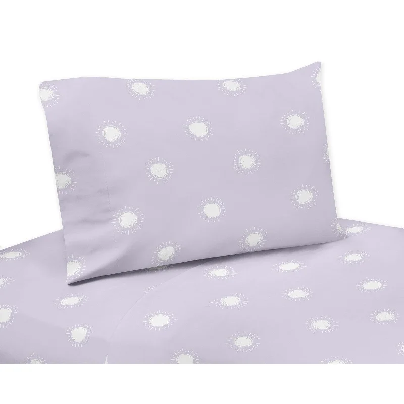 Sweet Jojo Designs Lavender Purple Boho Sun Girl 3p Twin Sheet Set Bohemian Shabby Chic Celestial Desert Sunshine Outdoor Nature