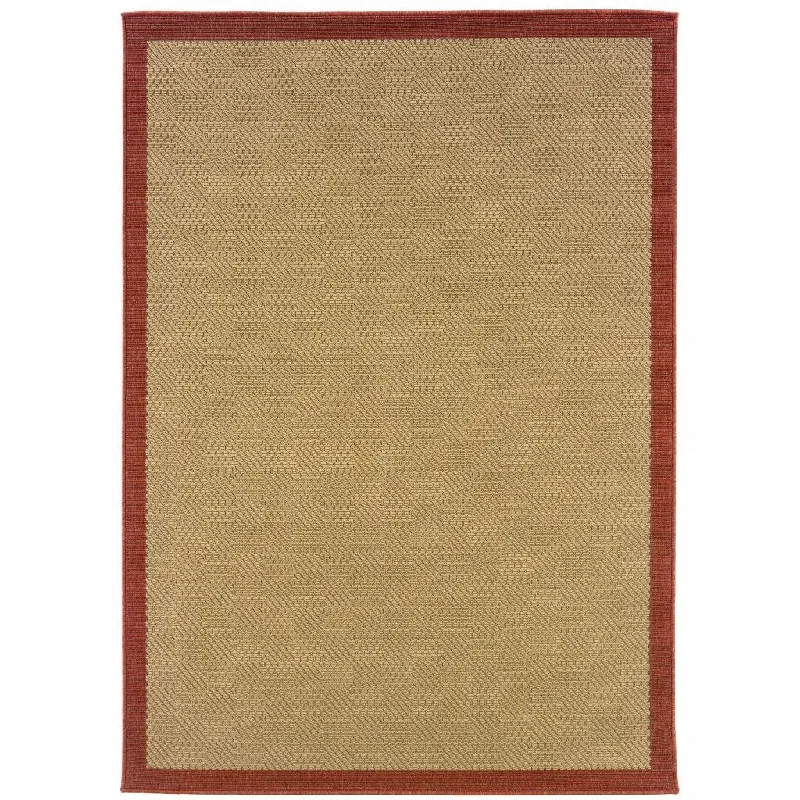 2' X 4' Area Rug Indoor / Outdoor - Beige