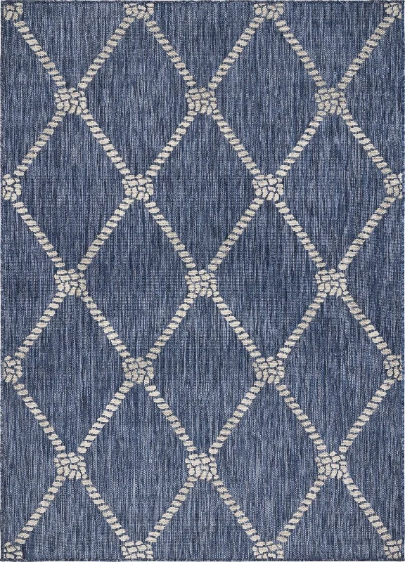 5' X 7' Area Rug Outdoor & Indoor - Gray / Blue