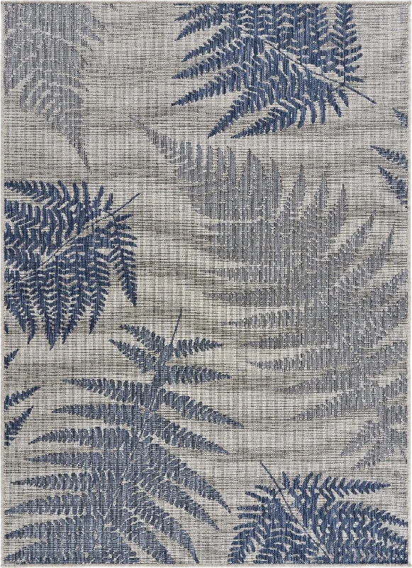 5' X 7' Outdoor & Indoor Area Rug - Blue / Gray