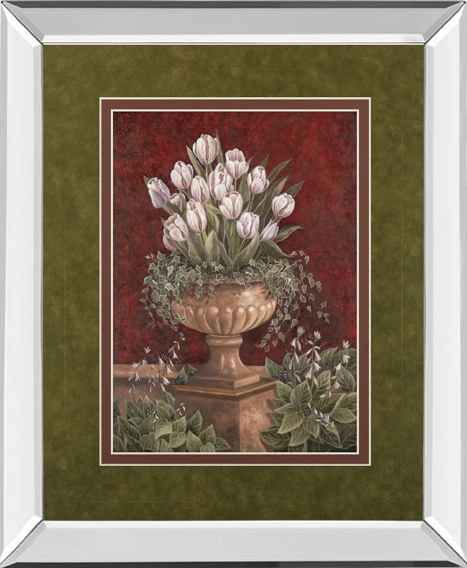 Alexa's Tulips By Betsy Brown - Mirror Framed Print Wall Art - Red