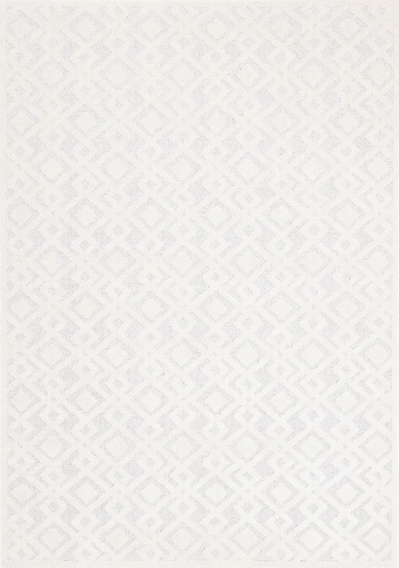 Arctic Echo 5'3" x 7'7" Diamond Area Rug - White