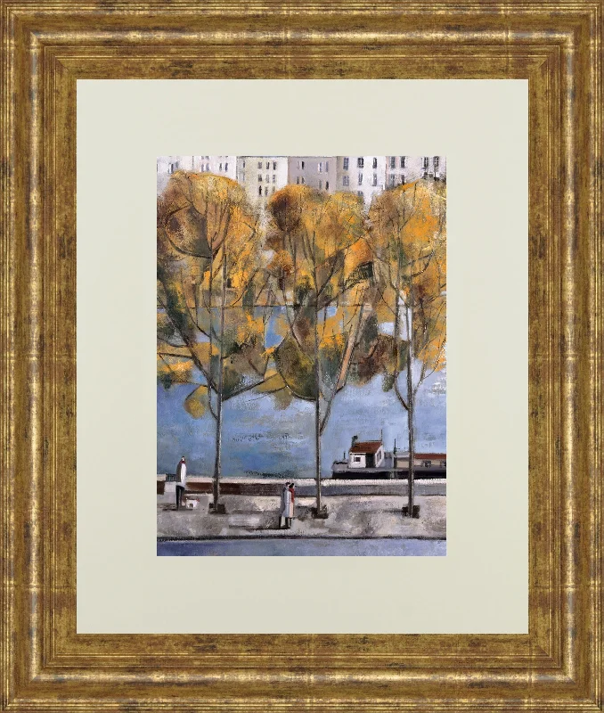 Autumn In Paris By Didier Lourenco - Framed Print Wall Art - Gold